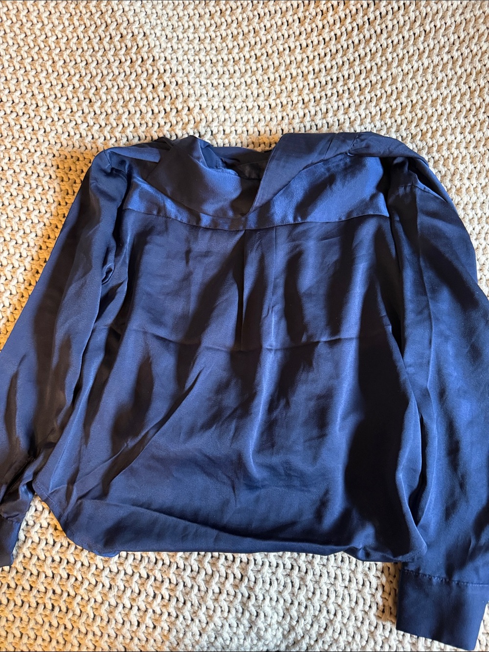 Express Navy Collared Button-Front Blouse Jacket - Picture 5 of 5